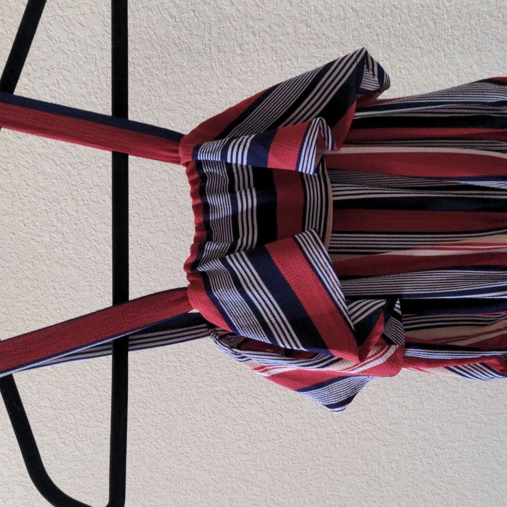 Juniors No Boundaries pantsuit, Size 1, Stripes- Red, navy, and cream